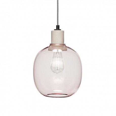 Lampe suspension verre rose Hubsch