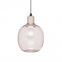 Lampe suspension verre rose Hubsch