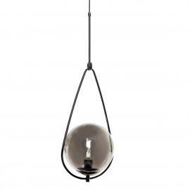 Lampe suspension design verre fume hubsch