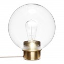 Lampe de table sphère en verre transparent laiton Hübsch