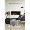 Pouf design carre laine noire Hubsch