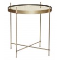 table basse ronde metal dore laiton miroir hubsch 930404