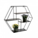 Etagere murale hexagonale metal noir Versa