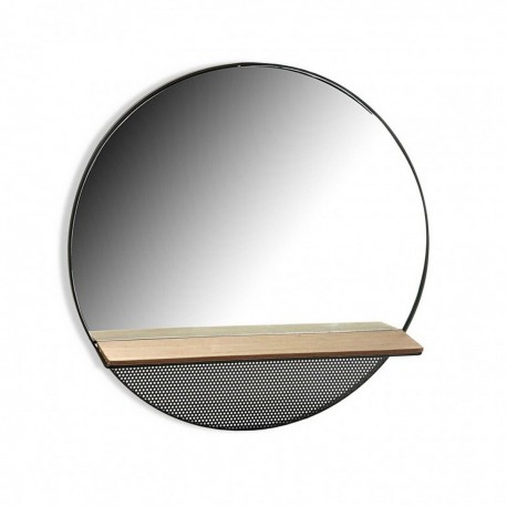 Miroir mural rond etagere Versa 50 cm