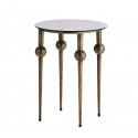 Table basse ronde rétro Madam Stoltz laiton verre noir