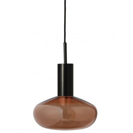 Suspension Eno Studio métal noir verre teinté bronze