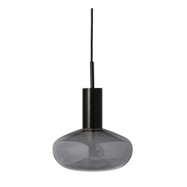 Lampe suspension Gambi Eno Studio verre teinté gris métal noir