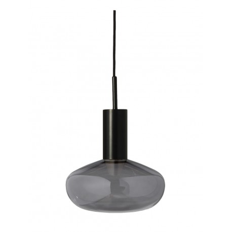 Lampe suspension Gambi Eno Studio verre teinté gris métal noir