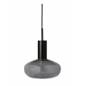 Lampe suspension Gambi Eno Studio verre teinté gris métal noir