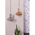 Lampe suspension Gambi Eno Studio verre teinté gris métal noir