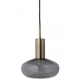 Suspension Eno Studio Gambi laiton verre fumé gris