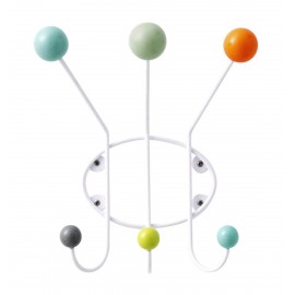 Porte-manteau mural boules multicolores Superliving 3 patères