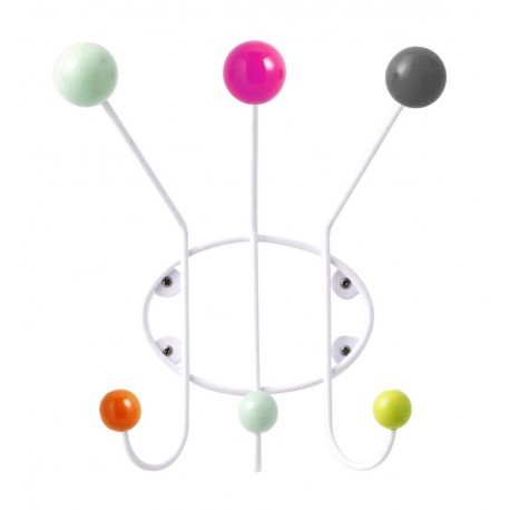 Porte-manteau mural boules multicolore Superliving Neon 3 patères