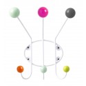 Porte-manteau mural boules multicolore Superliving Neon 3 patères