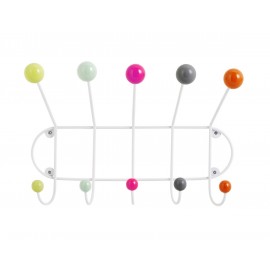 Porte-manteau mural boules multicolores Super Living Néon 5 patères