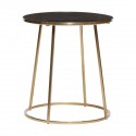 Table basse ronde métal doré marbre noir Hübsch