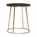 Table basse ronde metal dore marbre noir hubsch