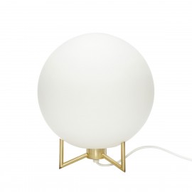 Lampe de chevet boule blanche laiton hubsch