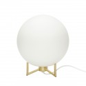 Lampe de chevet boule blanche laiton hubsch