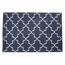 Tapis design coton Hubsch bleu