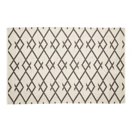 Tapis scandinave coton gris naturel Hübsch 120 x 180 cm