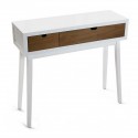 Table console d'entrée blanche bois 2 tiroirs Versa Najac