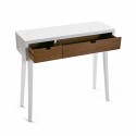 Table console d'entrée blanche bois 2 tiroirs Versa Najac