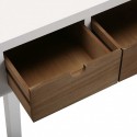 Table console d'entrée blanche bois 2 tiroirs Versa Najac