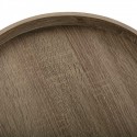Table basse d'appoint ronde plateau bois métal noir Versa Hennan