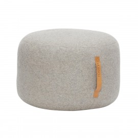 Pouf rond gris en laine Hübsch