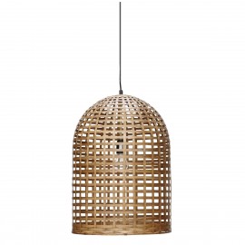 Lampe suspension en bambou Hubsch Oblong