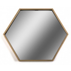 Miroir mural hexagonal metal laiton Versa