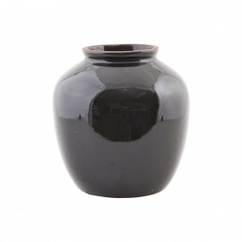 Vase noir grès émaillé brillant House Doctor Shine