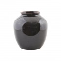 Vase noir gres emaille brillant House Doctor Shine