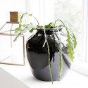 Vase noir gres emaille brillant House Doctor Shine