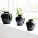 Vase noir gres emaille brillant House Doctor Shine