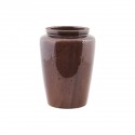 Vase pot en gres emaille marron House Doctor Cone