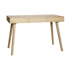 Table de bureau chêne épurée 3 tiroirs Hübsch