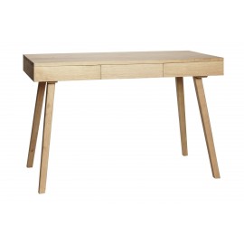 Table de bureau chene epuree 3 tiroirs Hubsch