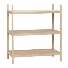 Étagère à poser scandinave bois de chêne 3 tablettes Hübsch