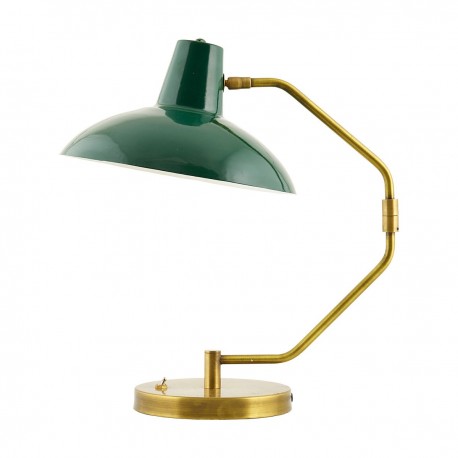 Lampe de table bureau classique laiton house doctor desk vert Cb0451