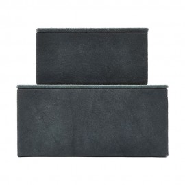 Boîtes de rangement en cuir bleu House Doctor Suède (set de 2)