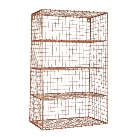 Etagere murale grillage metallique rose madam stoltz