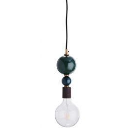 Suspension ampoule decorative boules en metal empilees madam stoltz