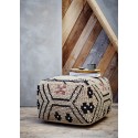 Pouf carre motif ethnique coton tresse camel madam stoltz