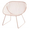 Fauteuil lounge rose en metal metal stoltz