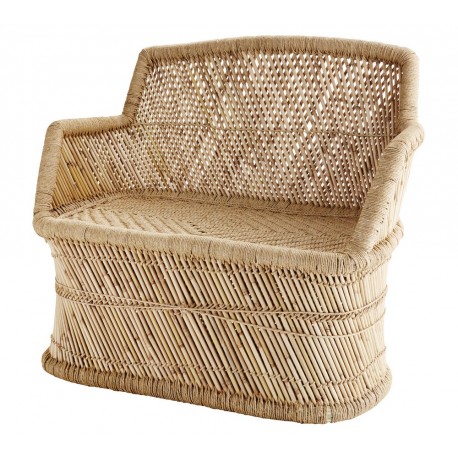 Fauteuil en bambou naturel et corde madam stoltz