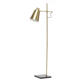 Lampadaire metal dore laiton pietement marbre noir hubsch