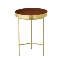 Petite table basse d'appoint métal doré plateau rouge Bloomingville