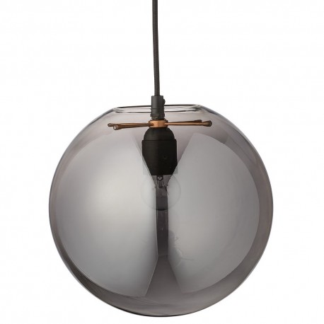 Suspension boule verre gris fume argent bloomingville